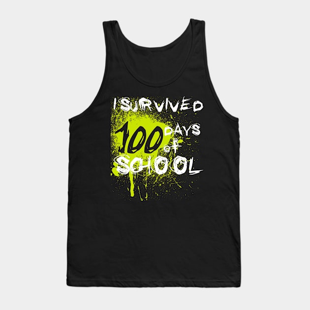 I Survived 100 Days of School Tank Top by Walkowiakvandersteen